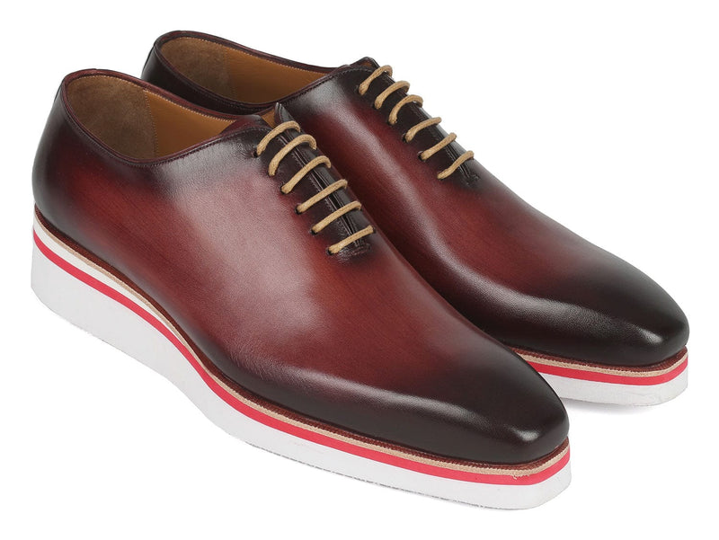 PAUL PARKMAN Shoes Paul Parkman Men's Smart Casual Wholecut Oxfords Bordeaux (ID#191-BRD)