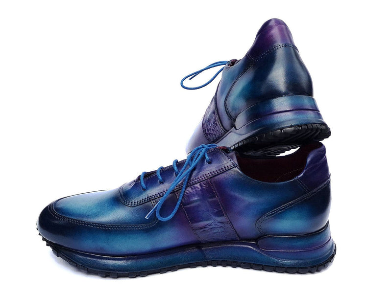 PAUL PARKMAN Shoes Paul Parkman Men's Turquoise & Purple Patina Sneakers (ID#LP207TQP)