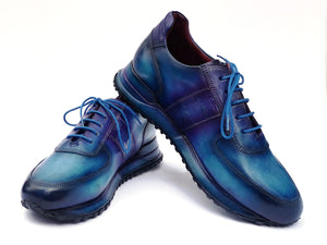 PAUL PARKMAN Shoes Paul Parkman Men's Turquoise & Purple Patina Sneakers (ID#LP207TQP)