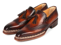 PAUL PARKMAN Shoes Paul Parkman Norwegian Welted Tassel Loafers Brown Burnished (ID#8507-BRW)