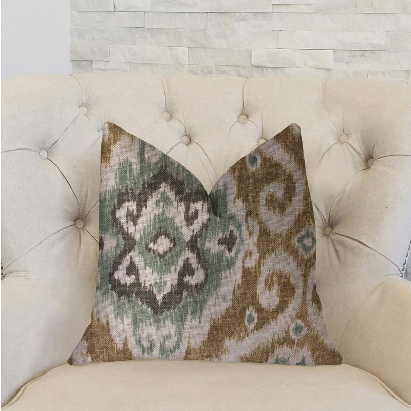 Plutus Brands Home & Garden - Home Textile - Pillows Plutus Ambrosia Yellow and Beige Luxury Throw Pillow