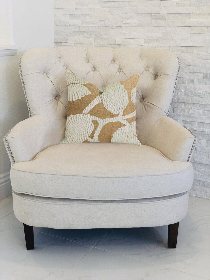 Plutus Brands Home & Garden - Home Textile - Pillows Plutus Golden Arabella Vine in Bronze Tones Luxury Throw Pillow