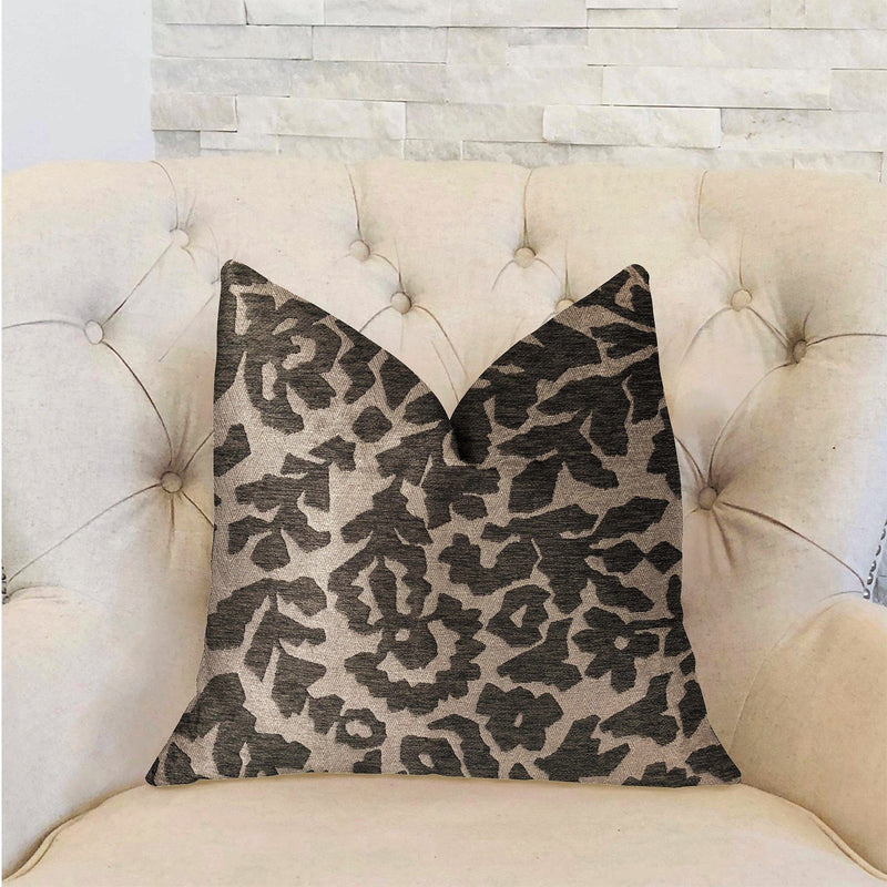 Plutus Brands Home & Garden - Home Textile - Pillows Plutus Lustrous Leaves Gray Luxury Throw Pillow