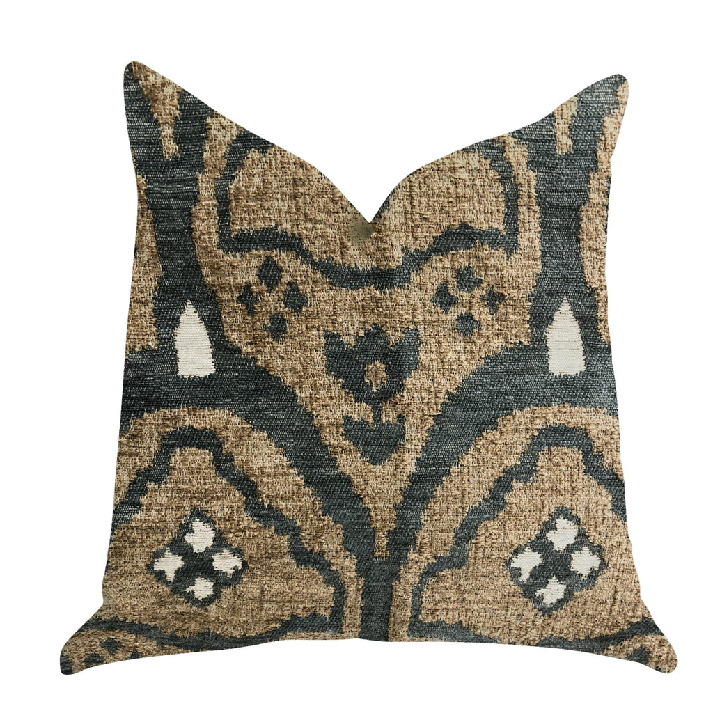 Plutus Brands Home & Garden - Home Textile - Pillows Plutus Tulip Zen Green Taupe Luxury Throw Pillow