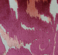 Plutus Brands Home & Garden - Home Textile - Pillows Plutus Velvet Grayce Fuchsia Coral and Cream Handmade Luxury Pillow