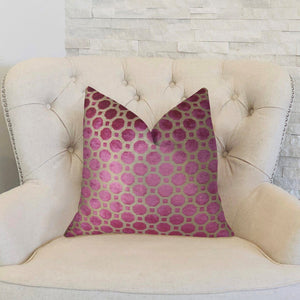 Plutus Brands Home & Garden - Home Textile - Pillows Plutus Velvet Plum Magenta and Taupe Handmade Luxury Pillow