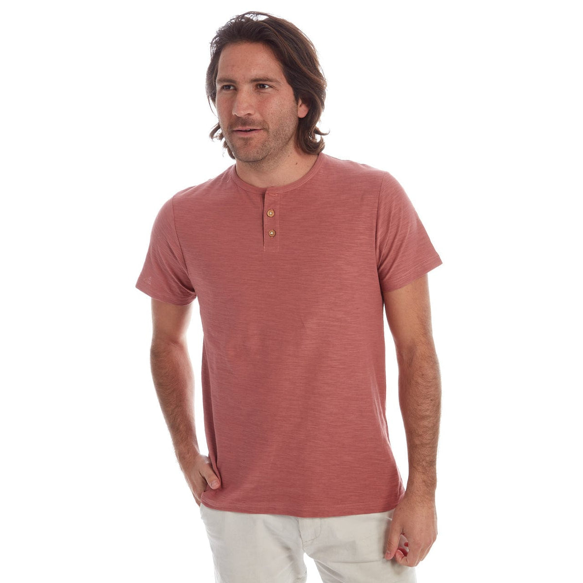 PX Clothing Henley Tees Noel Solid Slub Henley