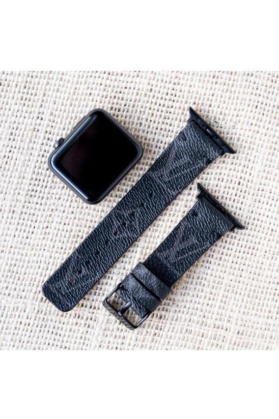 Repurposed Gifts Women - Accessories - Watches 38mm / Black Apple Watch Band Classic LV Monogram Eclipse Graphite
