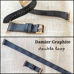 Repurposed Gifts Women - Accessories - Watches 38mm / Black / Black Apple Watch Band Damier LV Monogram Double Loop