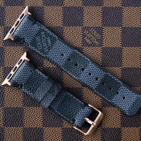 Repurposed Gifts Women - Accessories - Watches 38mm / Gold Apple Watch Band  Damier LV Monogram Graphite