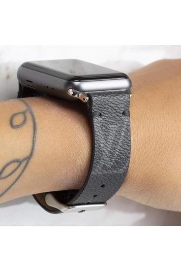 Repurposed Gifts Women - Accessories - Watches 38mm / Silver Apple Watch Band Classic LV Monogram Eclipse Graphite