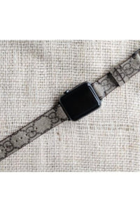 Repurposed Gifts Women - Accessories - Watches 38mm / Silver / Black Apple Watch Band Classic GG Monogram