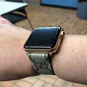 Apple Watch Band Repurposed Classic LV Monogram, Black / 44mm/45mm / Gold