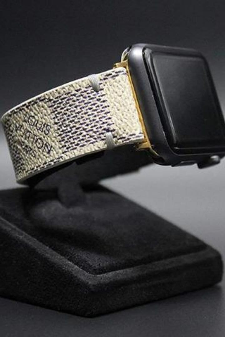 Double Wrap LV Damier Apple Watch Band - Azur - Style Halo