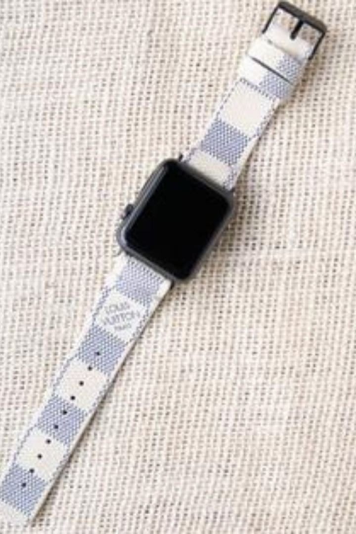 Louis Vuitton Apple Watch Band LV Damier Azur Canvas
