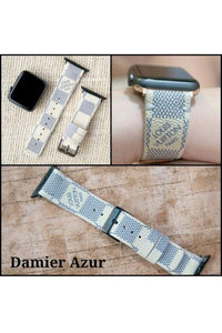 Louis Vuitton Damier Azur watch band for 38mm or 42mm apple watch