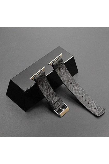 Apple Watch Band Repurposed Classic LV Monogram, Black / Series 7 & 8 45mm (also Fits 49mm Watch) / Black