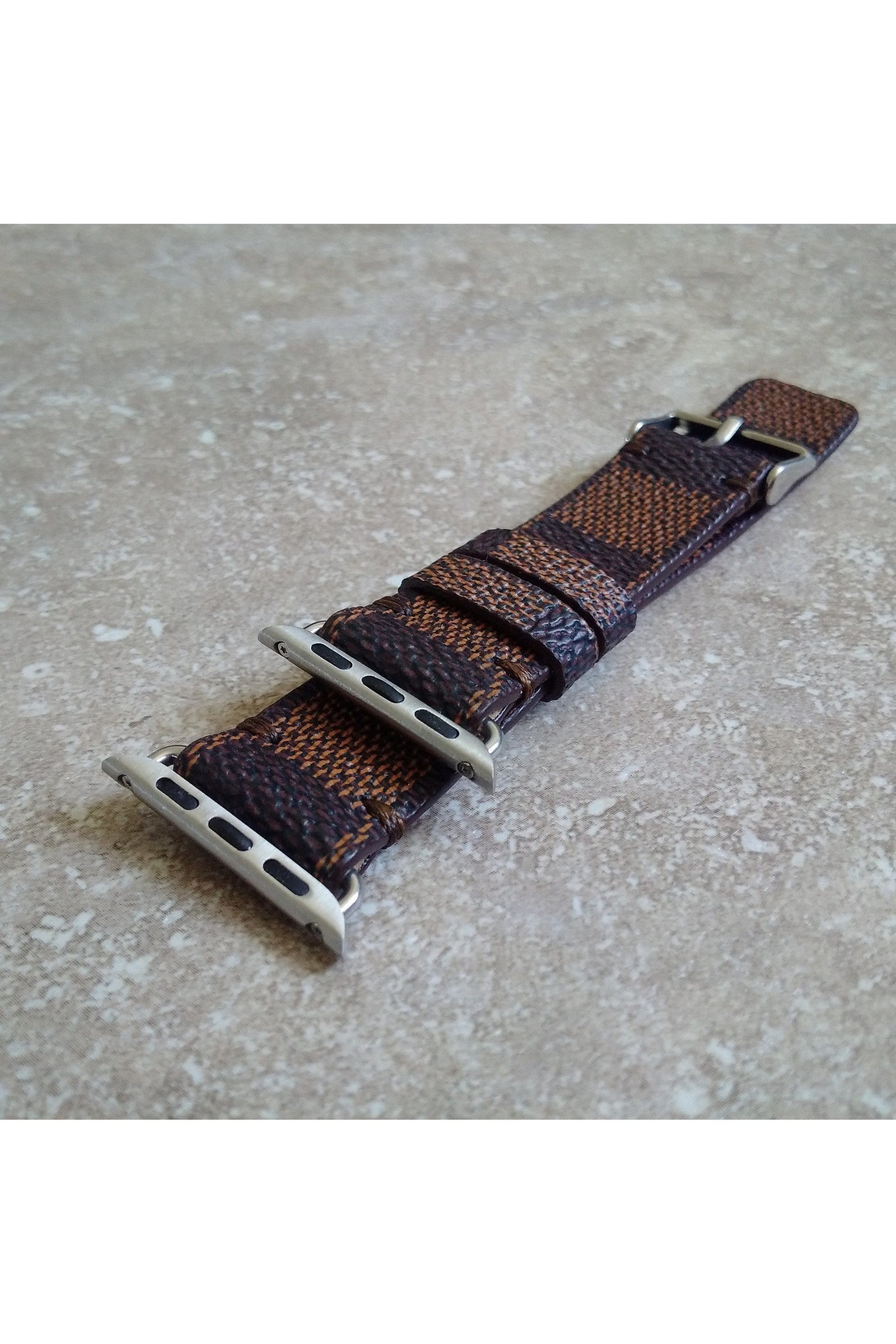 Apple Watch Band Repurposed Damier LV Monogram Brown, 40mm/41mm / Silver