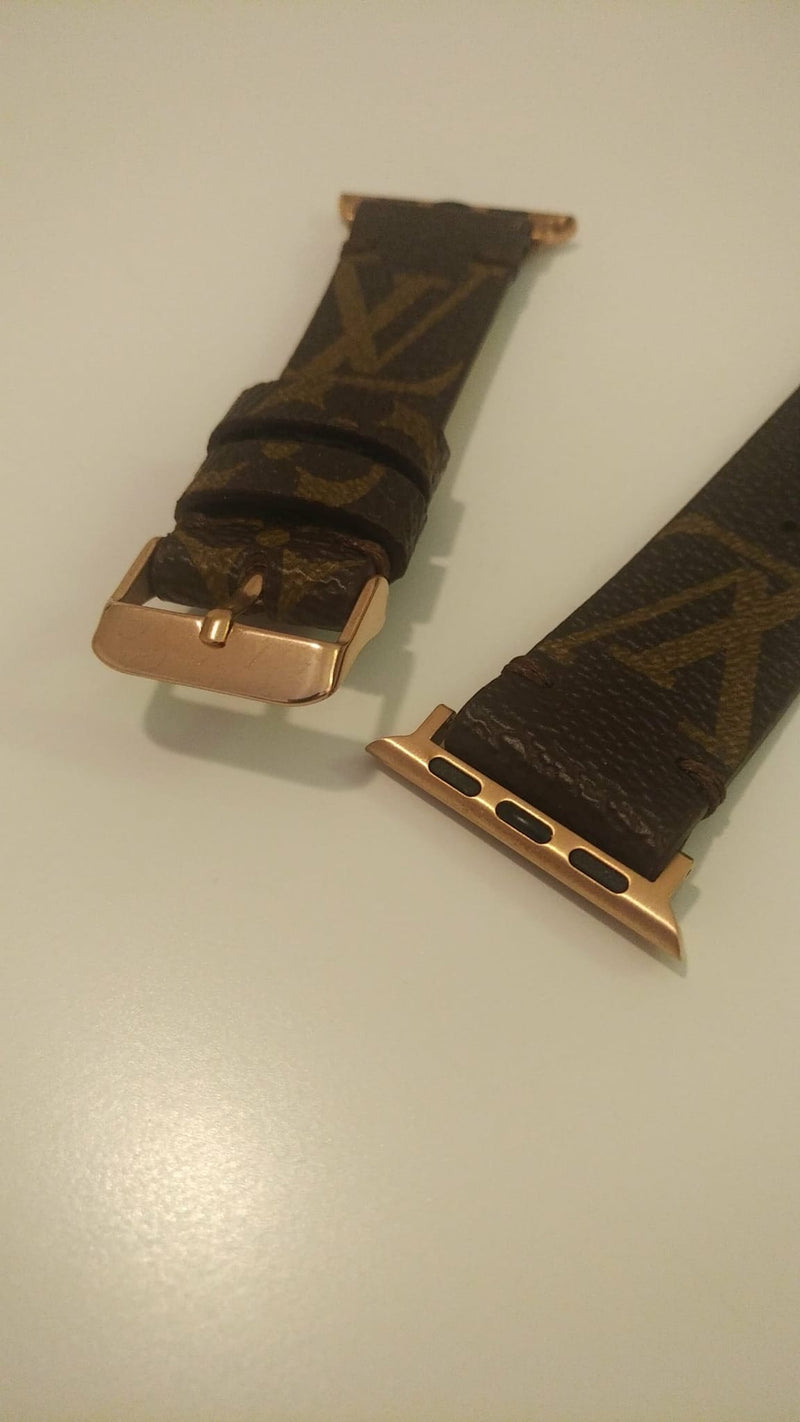 Repurposed Gifts Women - Accessories - Watches Brown / 40mm/41mm / Rose Gold Apple Watch Band Classic LV Monogram