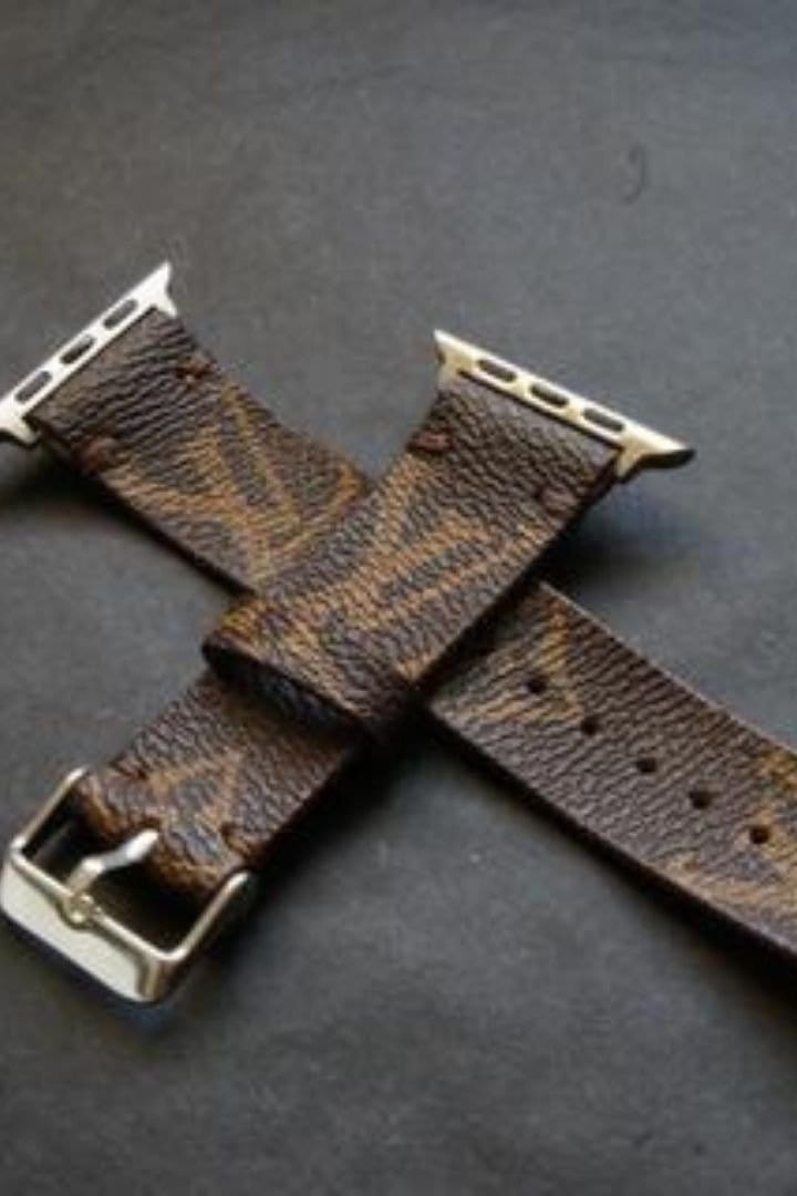 Repurposed Gifts Women - Accessories - Watches Brown / 40mm/41mm / Silver Apple Watch Band Classic LV Monogram