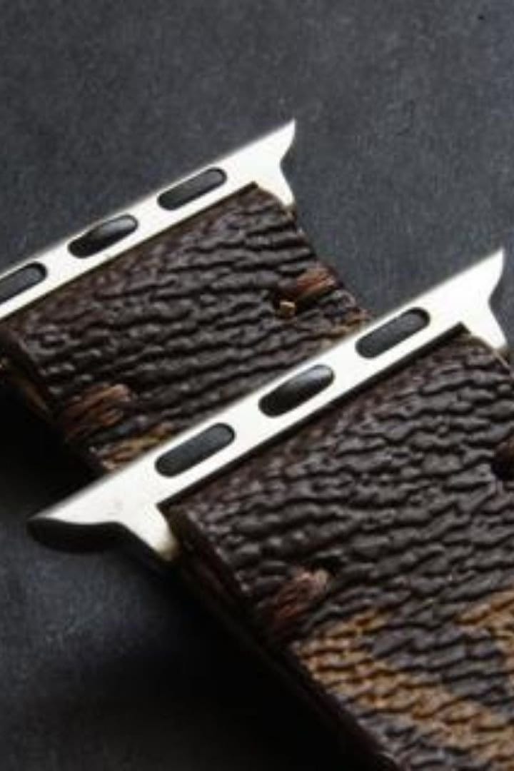 Repurposed Gifts Women - Accessories - Watches Brown / 44mm/45mm / Silver Apple Watch Band Classic LV Monogram