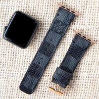 Repurposed Gifts Women - Accessories - Watches Series 7 38mm/40mm / Rose Gold / Black Apple Watch Band Damier LV Monogram Double Loop