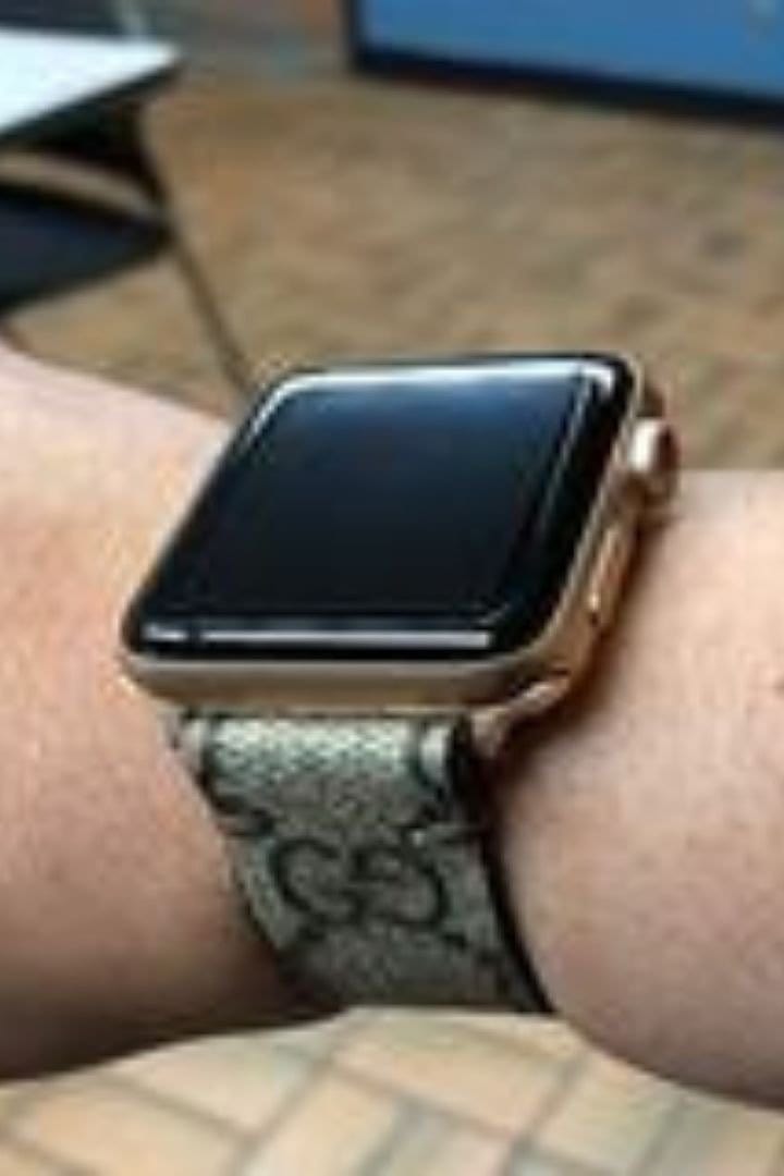 Repurposed Gifts Women - Accessories - Watches Series 7 38mm/40mm / Silver / Black Apple Watch Band Classic GG Monogram