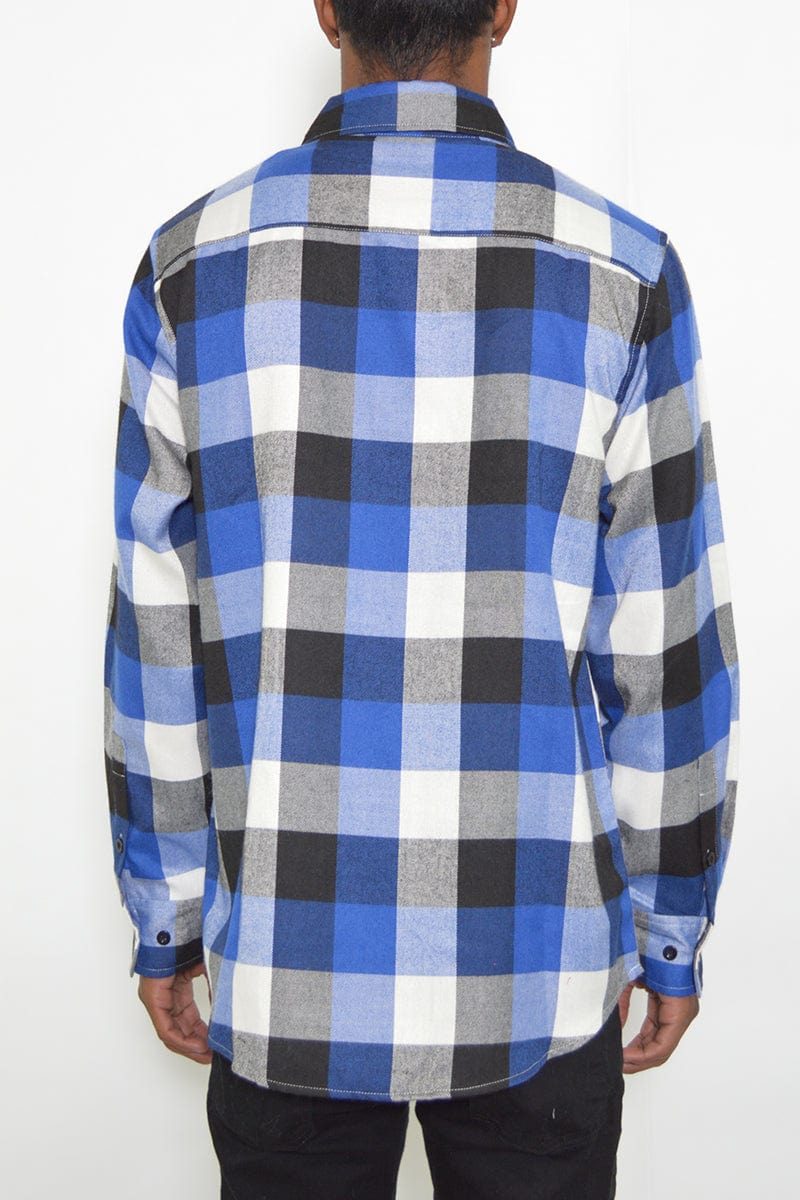 WEIV Men's Fashion - Men's Clothing - Shirts - Casual Shirts Long Sleeve Checkered Plaid Brushed Flannel