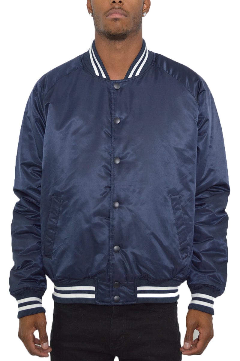 WEIV Men's Outerwear Classic Varsity Windbreaker Bomber Jacket