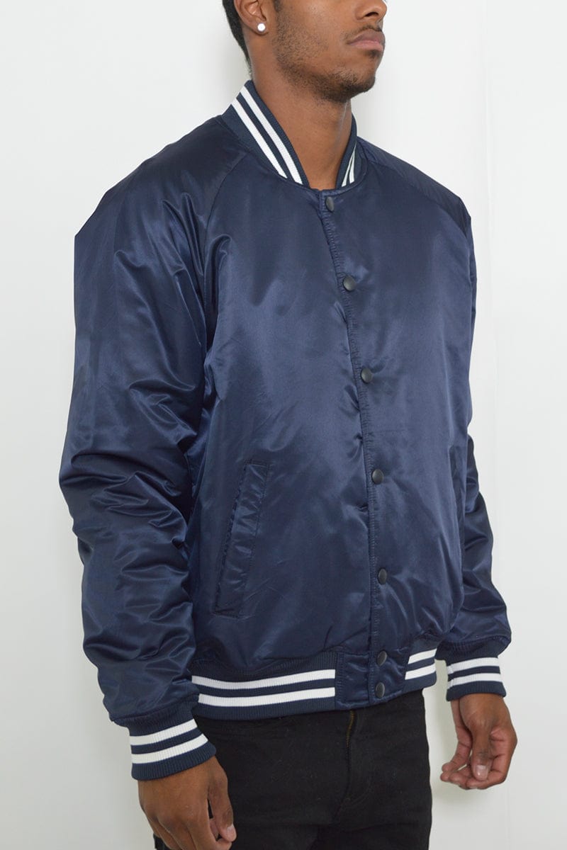 WEIV Men's Outerwear Classic Varsity Windbreaker Bomber Jacket