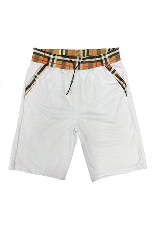 WEIV Men's Shorts Checkered Plaid Design Shorts