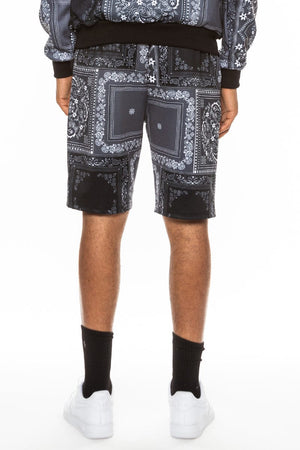 WEIV Men's Shorts Paisley All Over Print Shorts