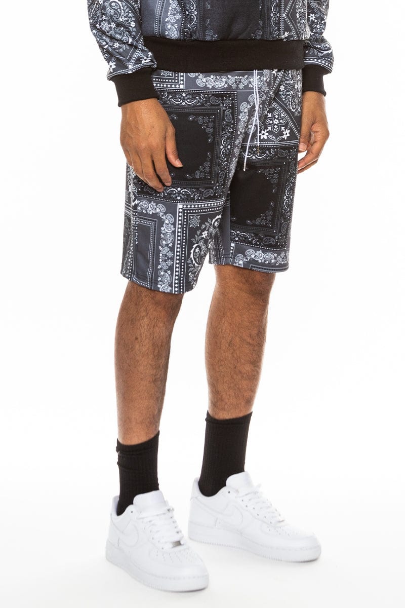 WEIV Men's Shorts Paisley All Over Print Shorts