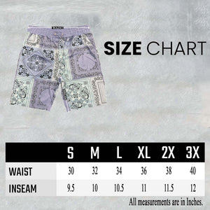 WEIV Men's Shorts Paisley All Over Print Shorts